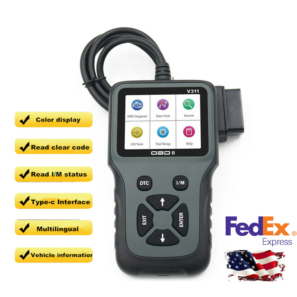 Car Auto Code Reader Scanner Diagnostic Tool V311 EOBD OBD2 + EOBD Universal