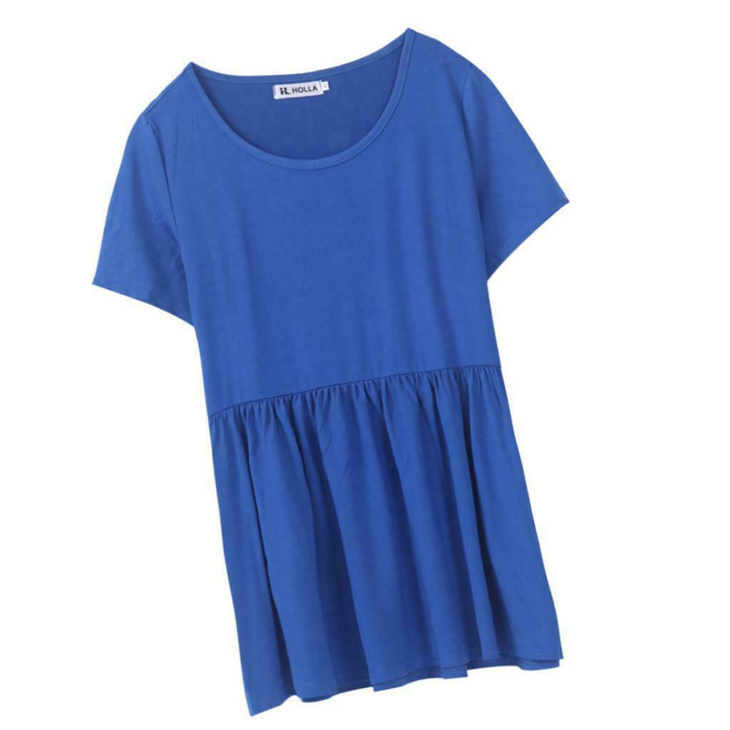 Women's Round Neck Short Sleeve T-shirt Tunic Summer Tops Short Sleeve Size