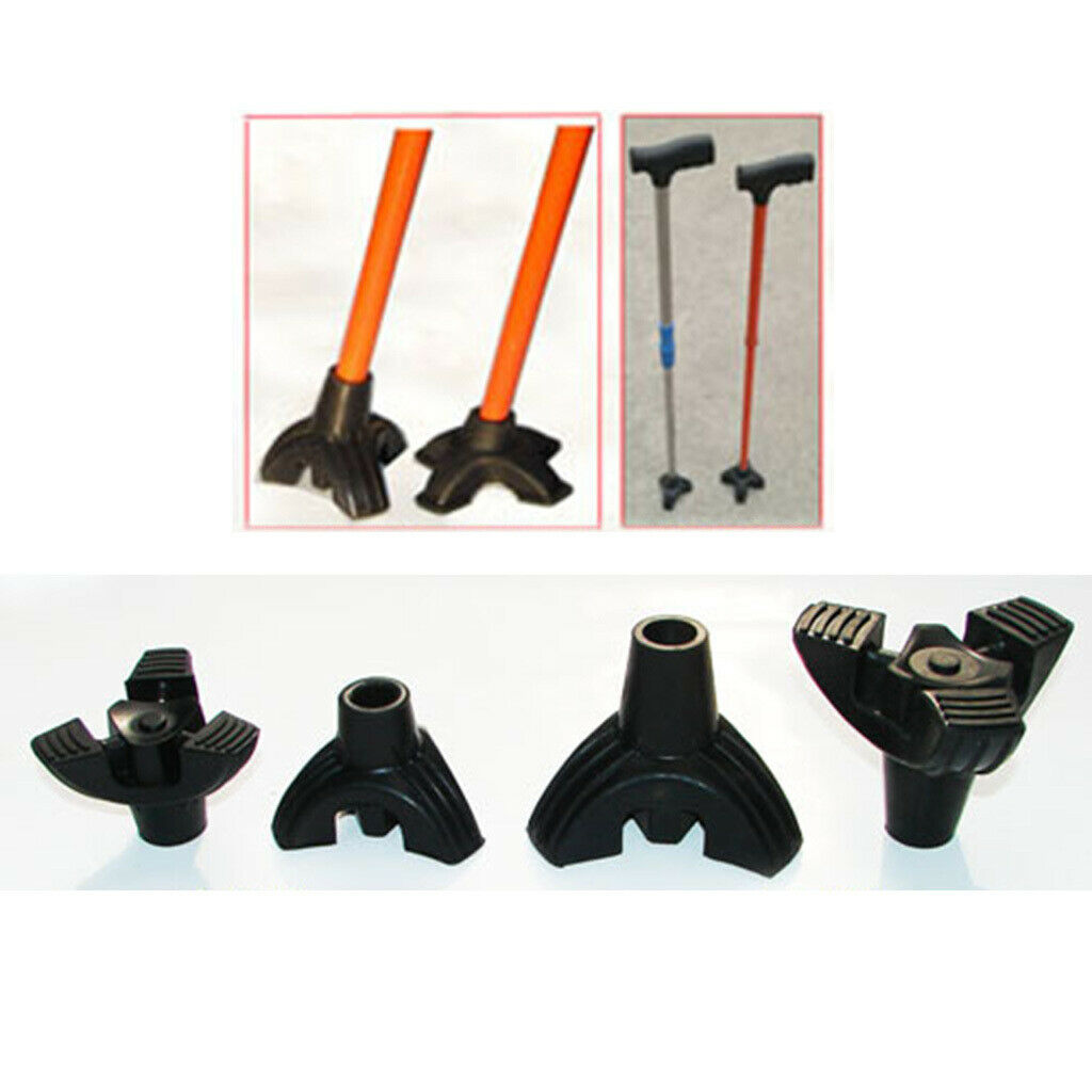 2 Packs Rubber Tips Durable Anti Slip Cane Walking Stick Bottom Black 19mm