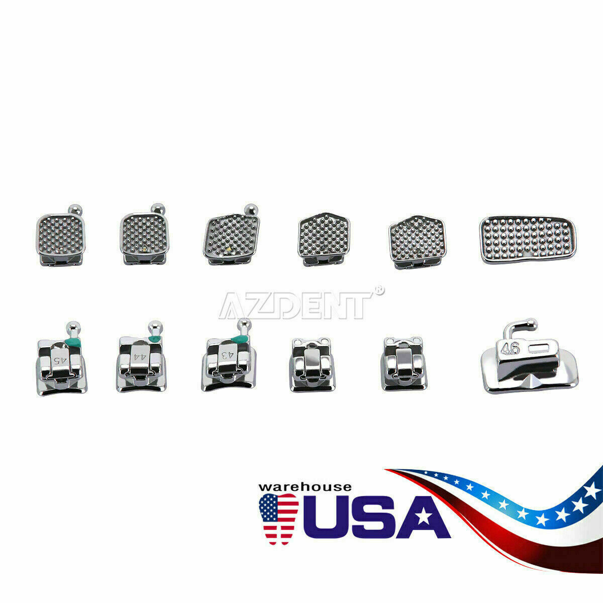 5packs Dental Orthodontic Brackets Self Ligating Roth.022 Hooks 345+Buccal Tube