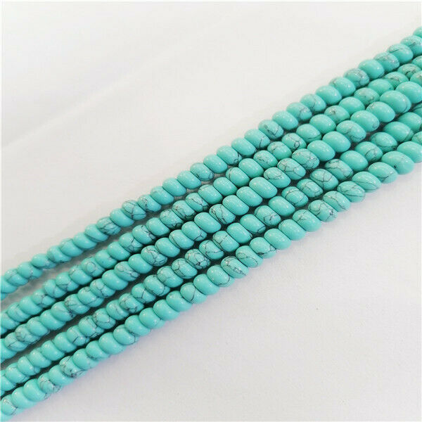 1 Strand 6x4mm Green Turquoise Rondelle Abacus Spacer Beads Jewelry 15.5" HH9380