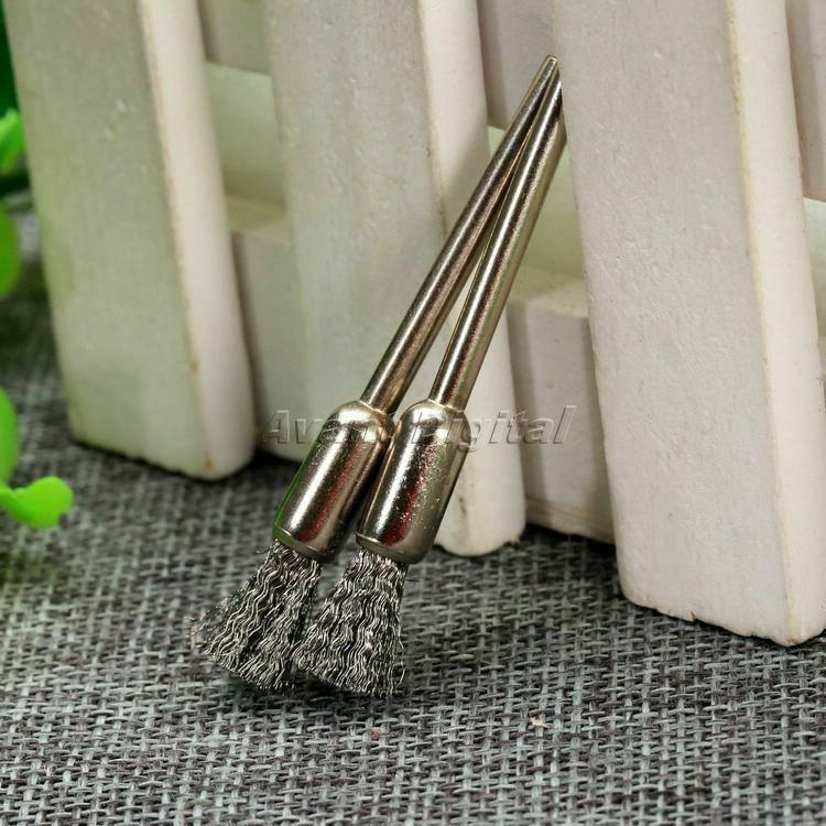 Steel Wire Pen 3mm Mandrel 6mm Brushes Cleaner Polishing Power Die Grinder 10Pcs