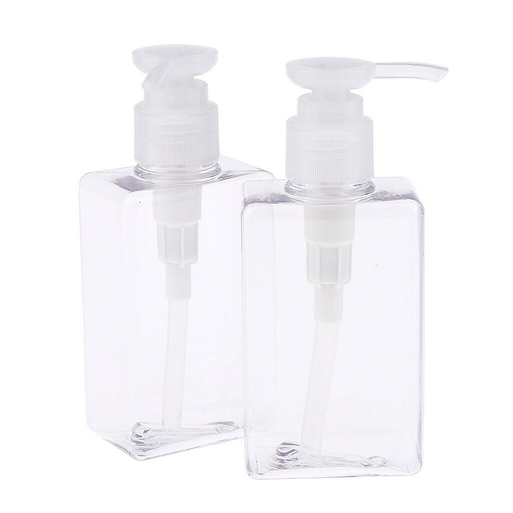 4pcs Refillable Clear Plastic Pump Bottles for Essential Oils, Lotions and