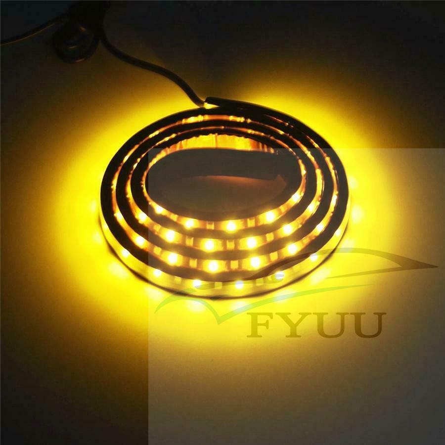 2X 48" Running Board Side Step LED Light Amber White Turn Signal DRL Strip Bar