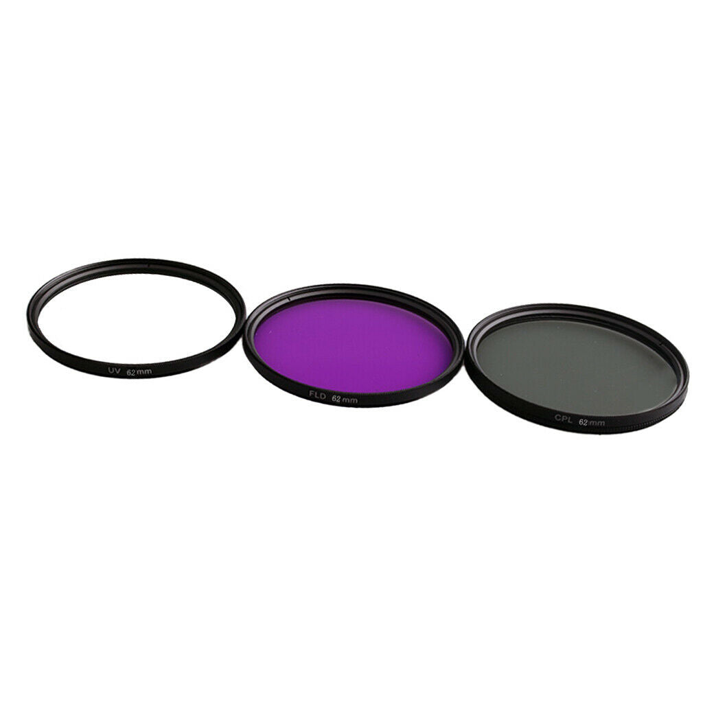 6 In 1 (58mm + 62mm) Professional Glass Camera Lens Filters Established UV + CPL