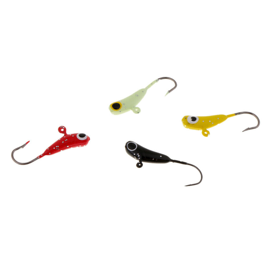 4 Pieces Winter Ice Fishing Hook Lure Lead Jig Head Hooks Baits Crank Hooks