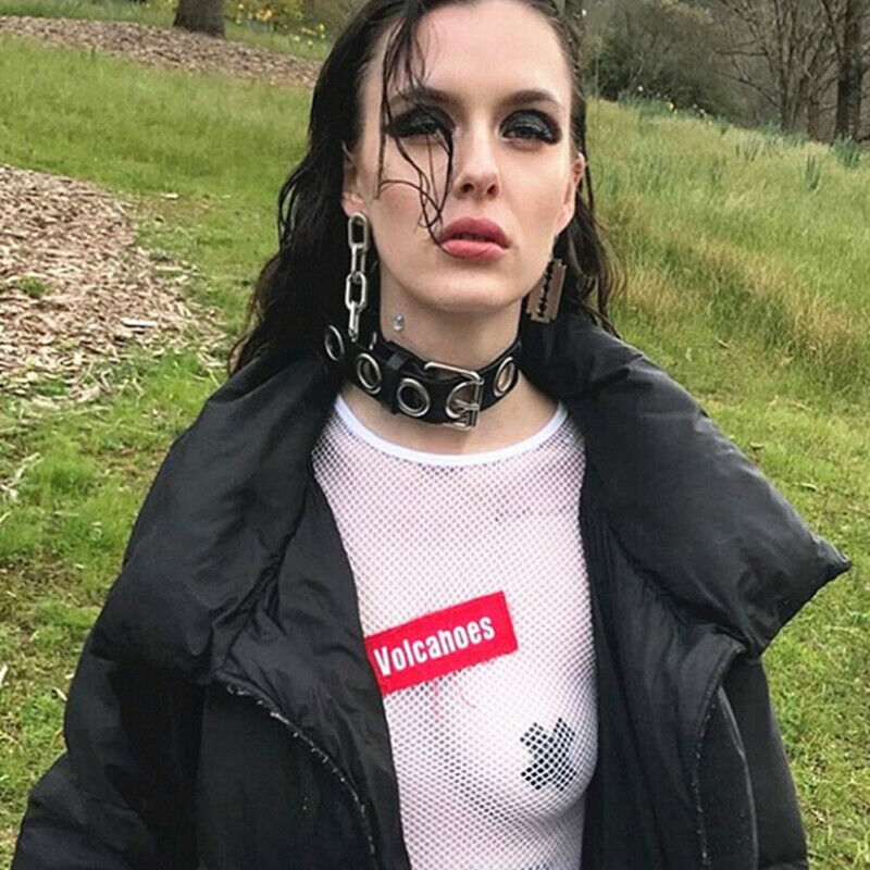 Punk Gothic Leather Women Choker Necklace Sexy Collar Neck Ring Jewelry Cir.DD