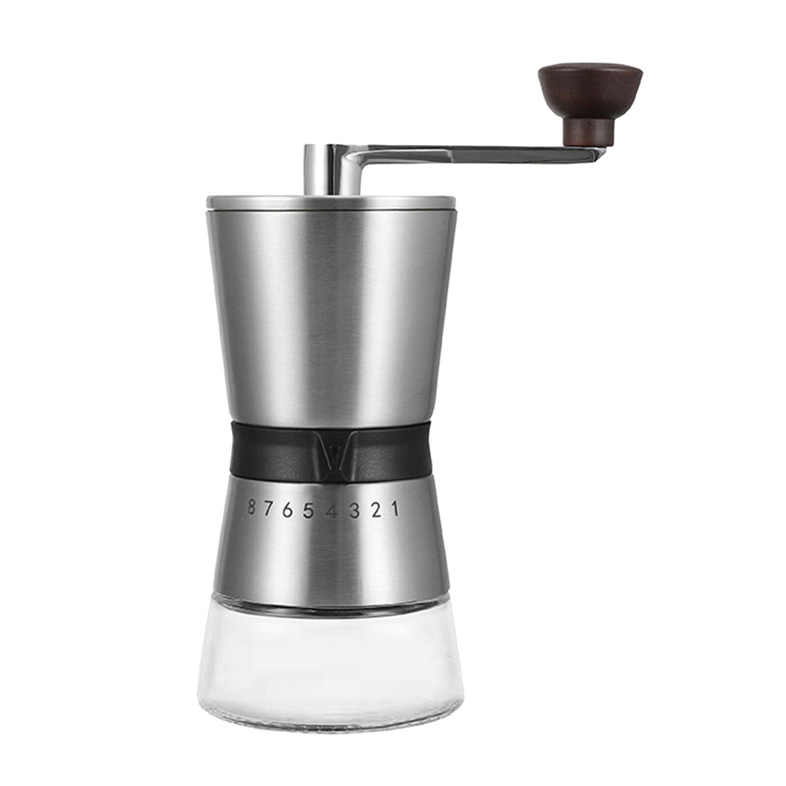 Durable Portable Manual Coffee Grinder with Adjustable 8 Setting Hand Mill for
