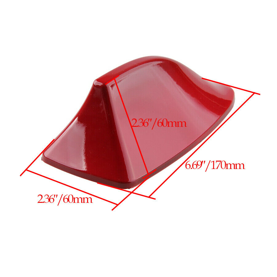 Red Shark Fin Style Antenna Roof SUV Car Universal Aerial FM/AM Radio Signal