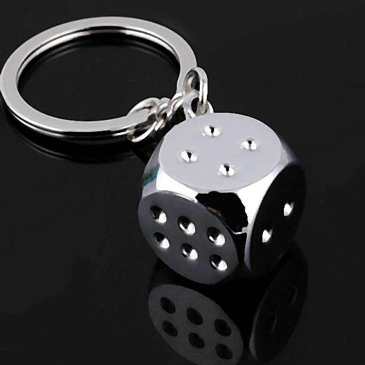 1 Pcs Keychain Keyring Metal Dice Zinc Alloy Car Bag Keychains Key Holder Gift