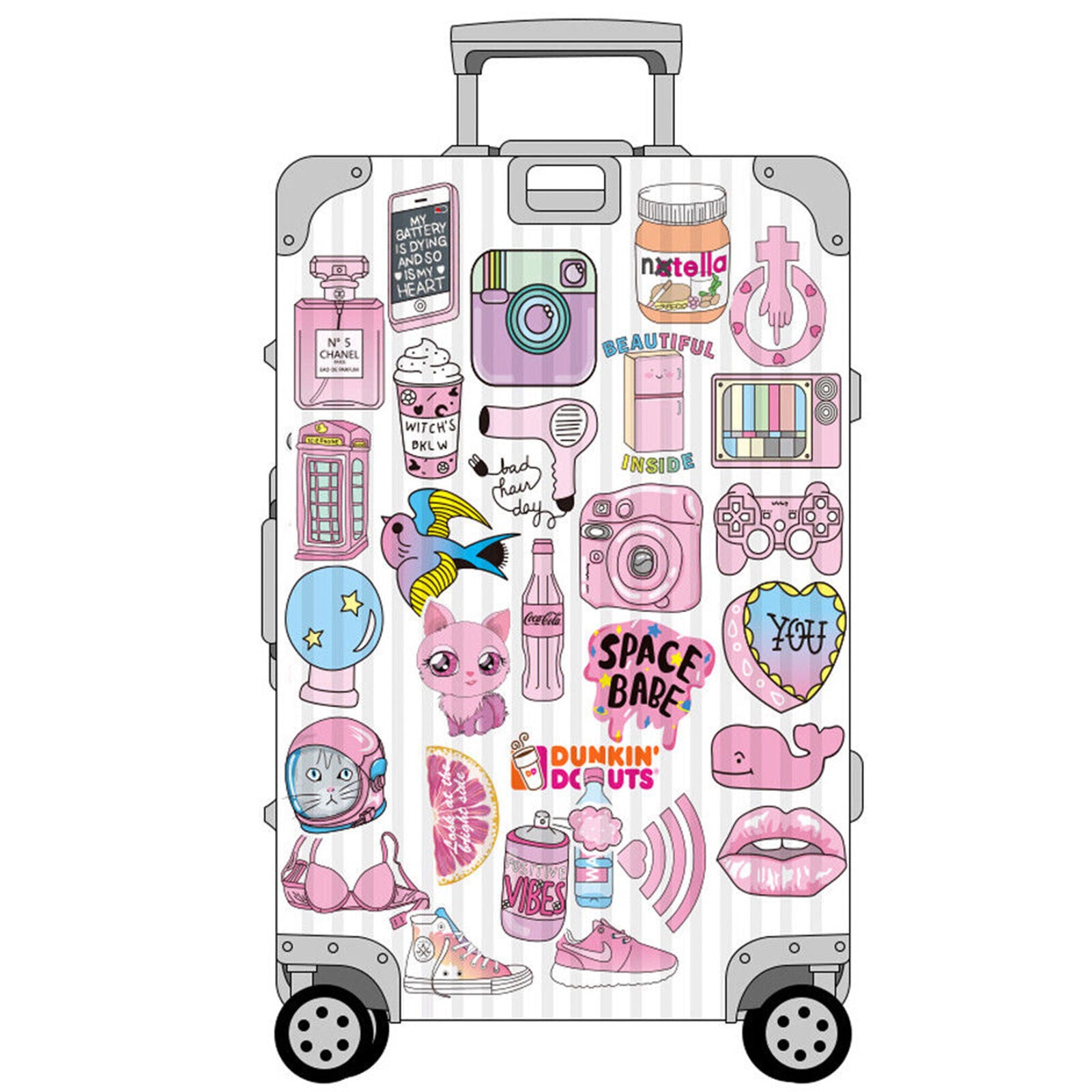 50Pcs Cartoon Skateboard Stickers Motorcycle Car Laptop Luggage Decals For Girls