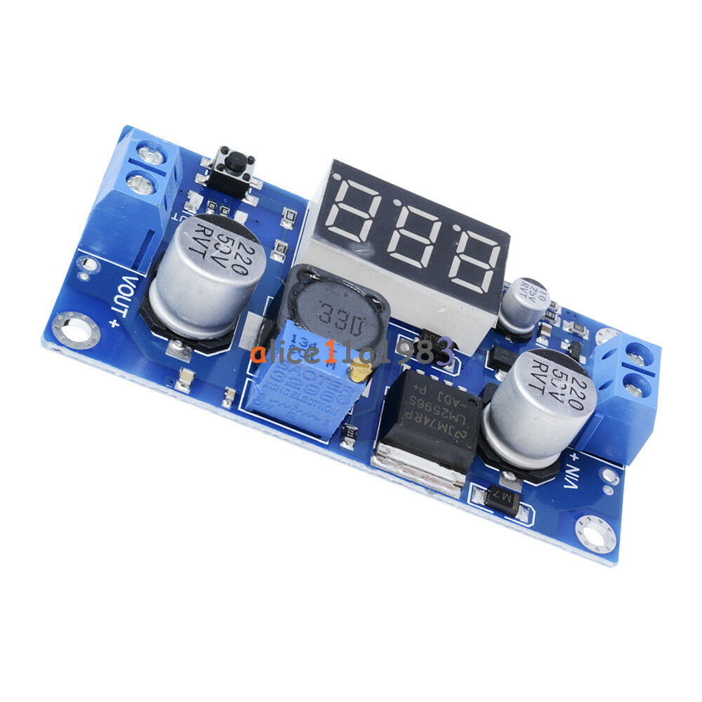 2PCS LM2596 DC to DC Buck Step Down Converter Module with LED Voltmeter Red