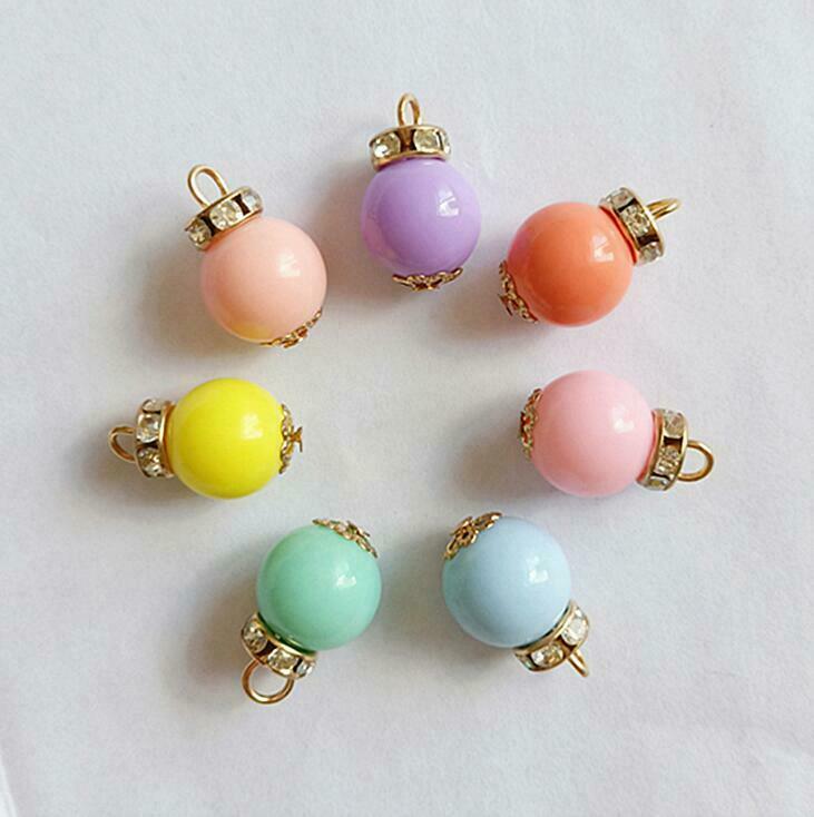 20pcs Candy colors beads Pendant Diy handmade headdress bracelet pendant