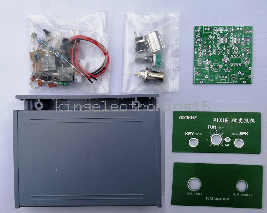 DIY KIT NEW Super PIXIE CW short wave transceiver with shell 7023KHZ