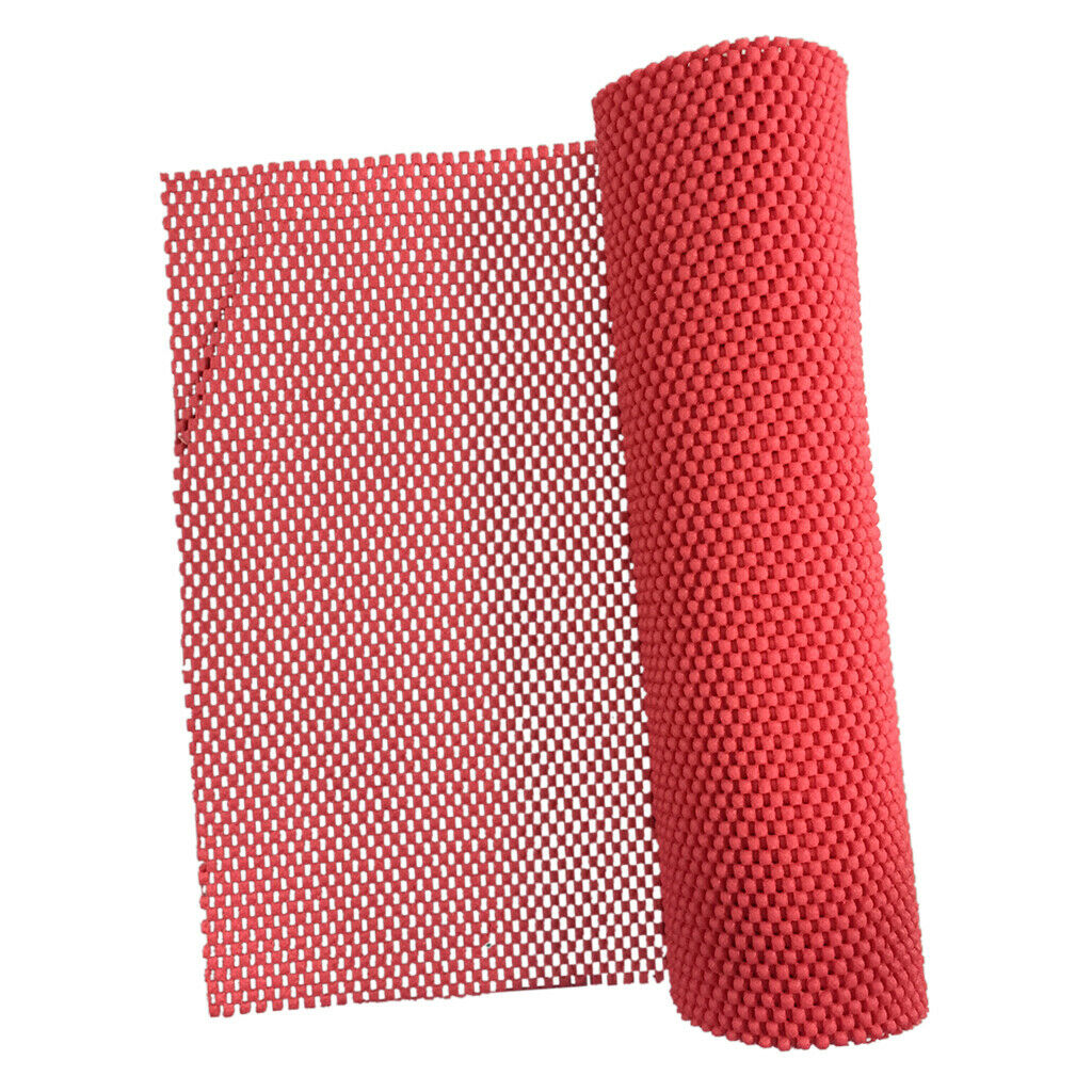 2Pcs Anti  Grip Pad Cupboard Cabinet Drawer Liner Mat 30x200cm Red