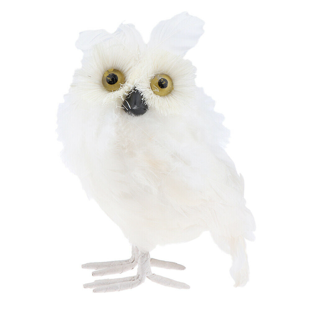 Blesiya Realistic Plush Owl Decor, Kids Educational Nature Toys, 7'', White