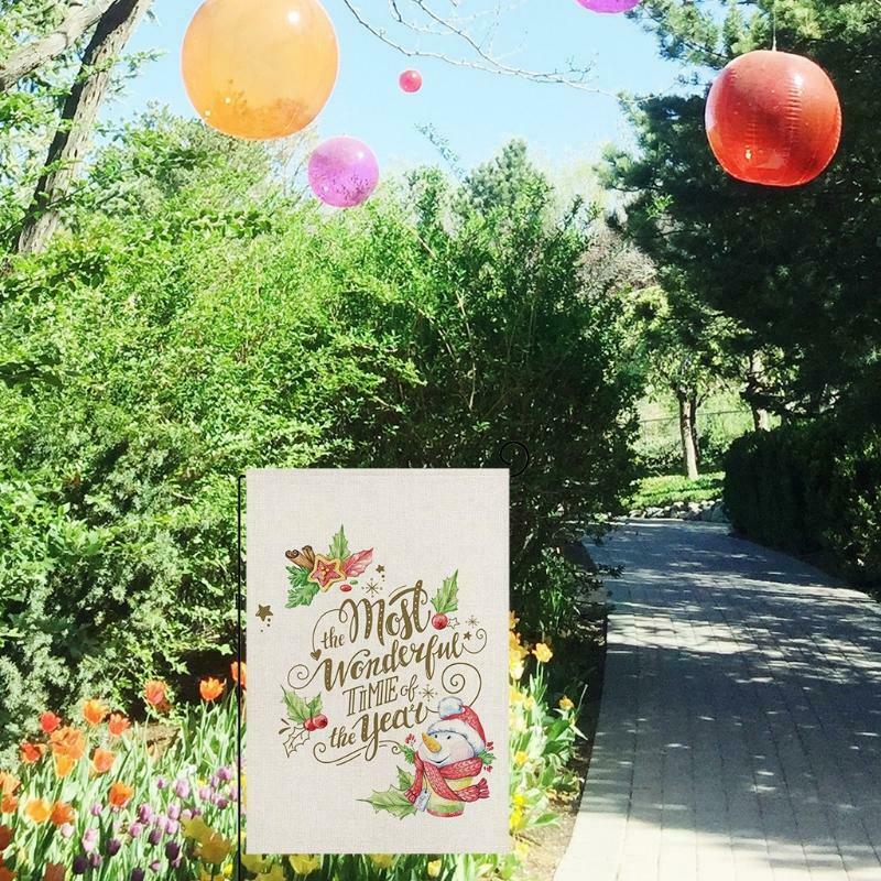 Christmas Garden Flag Most Wonderful Time of the Year Yard Flags Double-Sided