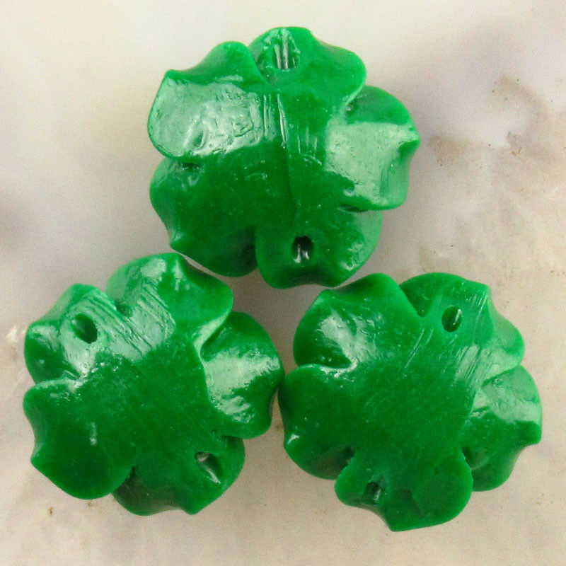 10pcs Carved Green Man-made Turquoise Flower Pendant Bead 20x20x9mm A-7JH