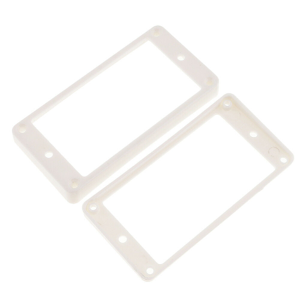 Set of 2 Humbucker Pickup Mounting Rings for Bridge and Neck Pckup White