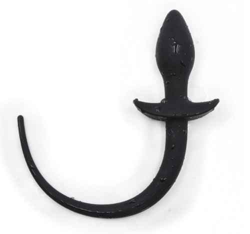 Black Silicone tail Plug dog tail to be a dog S