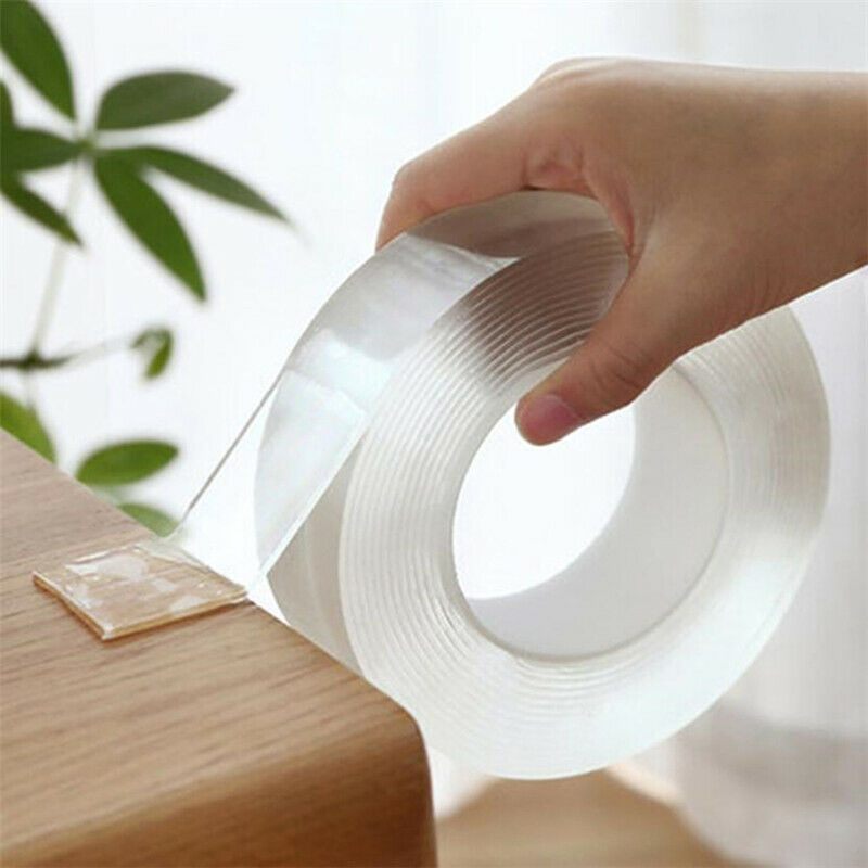 Washable Nano Double Sided No-Trace Grip GlueTransparent Adhesive Reusable Ta Qx