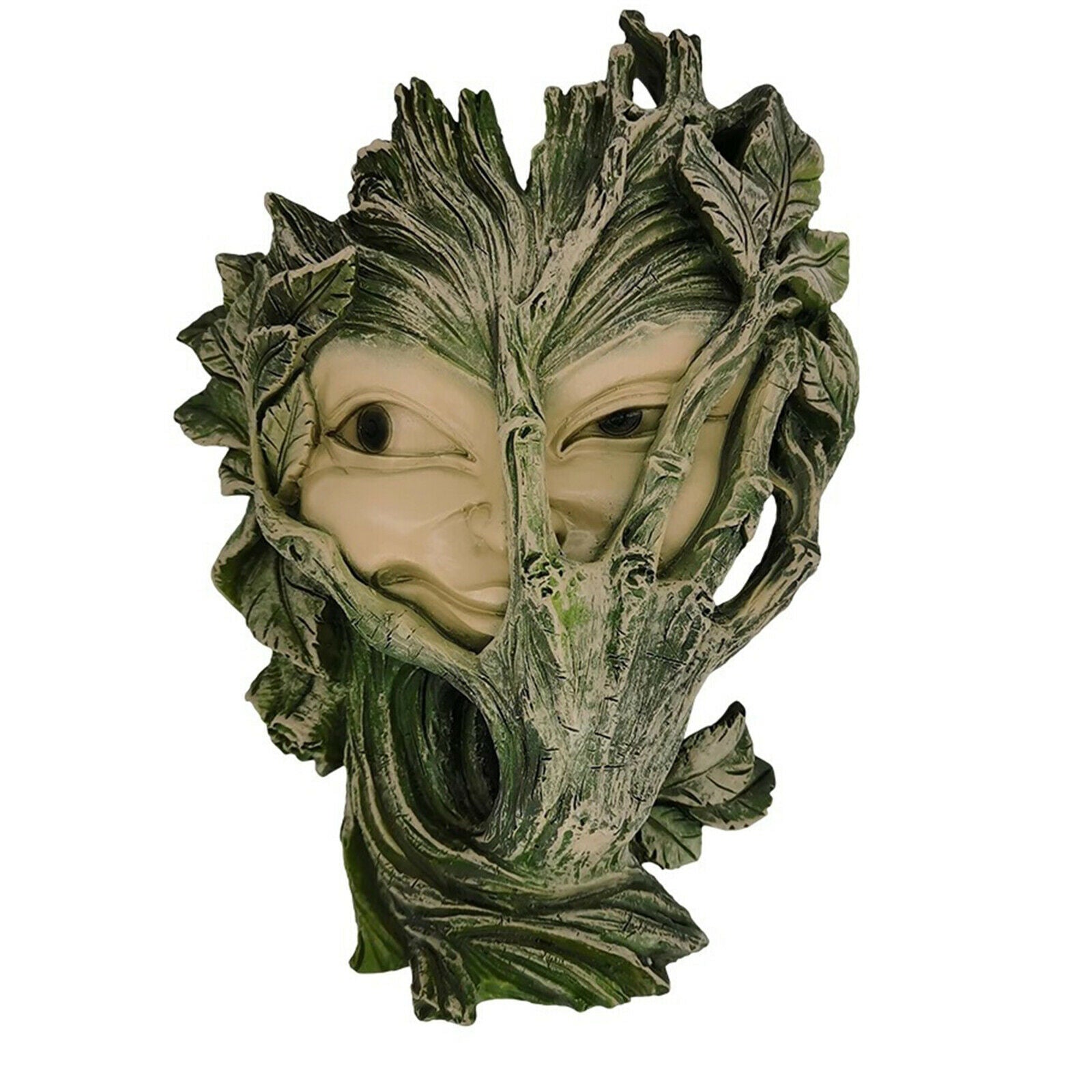Abstract Women Face Tree Decor Yard Garden Peeker Bashful Statue Decoration