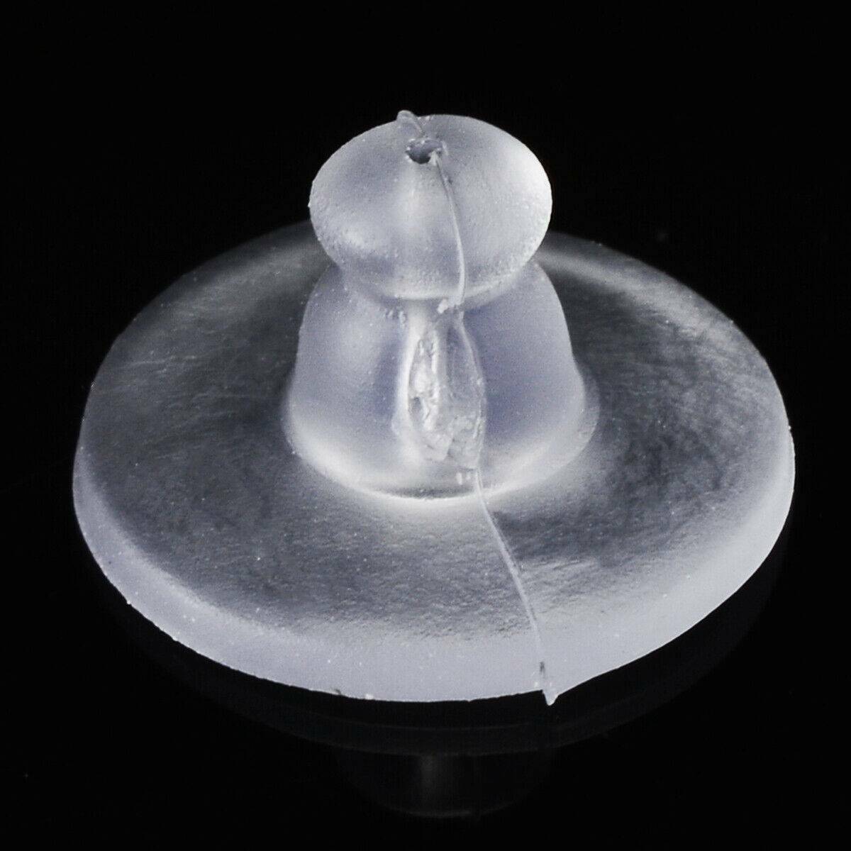100PCS/Set Clear Stud Ear Plugging Round Blocked Earring Backs Soft Stoppers