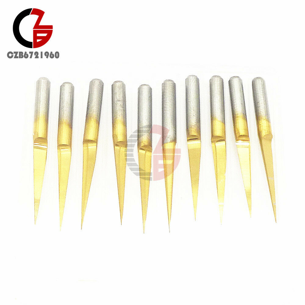 5PCS CNC 3.175mm Carbide PCB Engraving Bits Router Tool 10 Degrees 0.1mm V-Shap