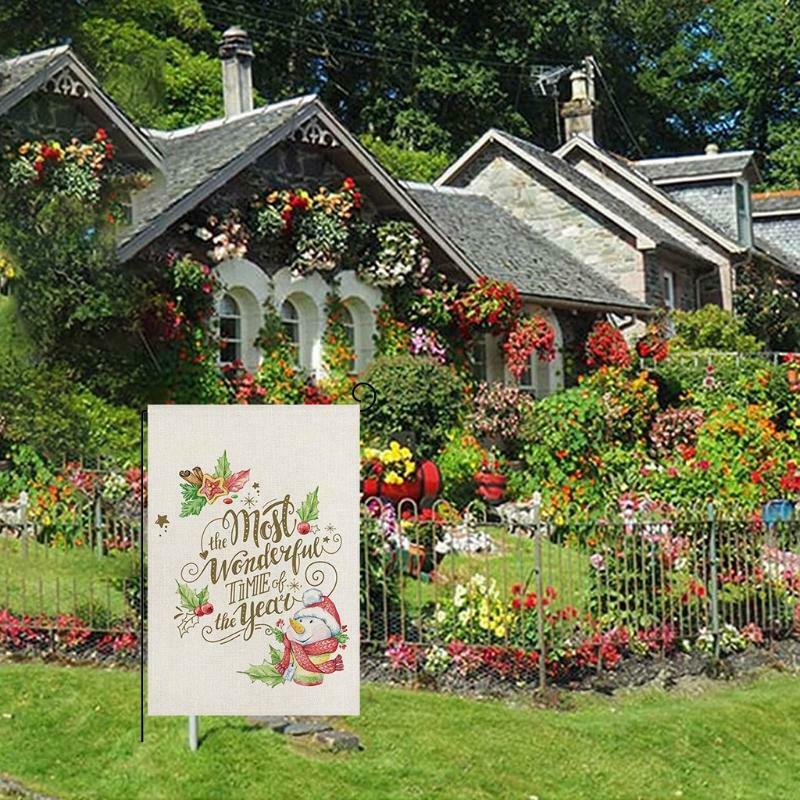 Christmas Garden Flag Most Wonderful Time of the Year Yard Flags Double-Sided