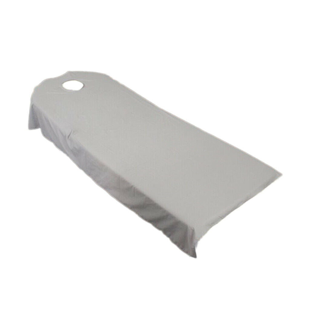 2 Pieces Spa Massage Table Cover Cosmetic Hotel Beauty Bed Sheet Grey/Purple