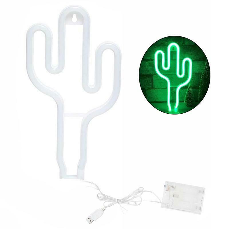 Cactus Neon Sign Light for Wall Decor USB or Battery Operated Living Room Decor