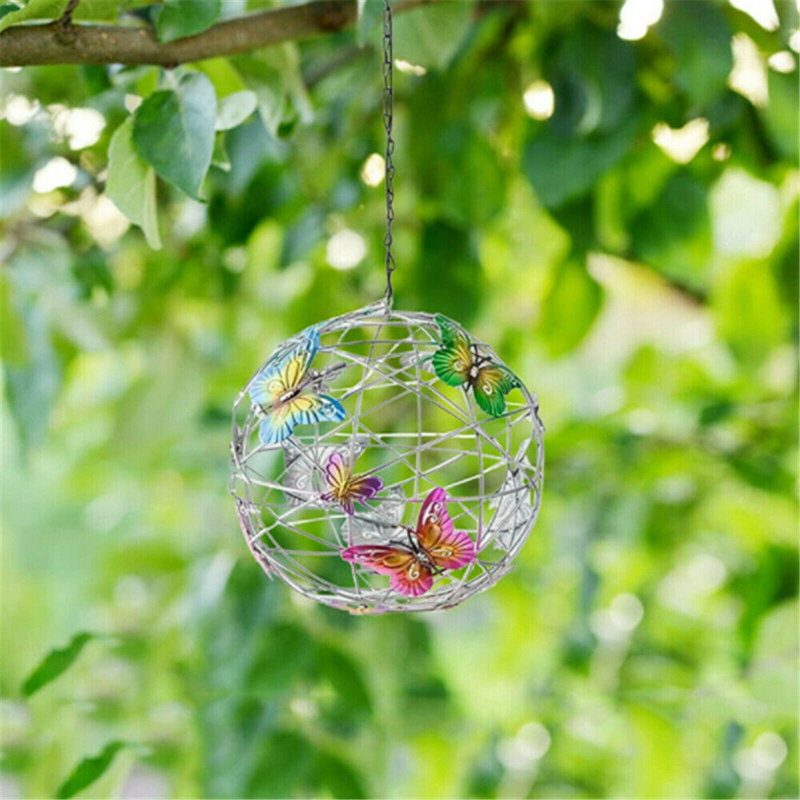 Colorful Butterfly Light Ball Solar Outdoor Light Hanging Garden Ornament