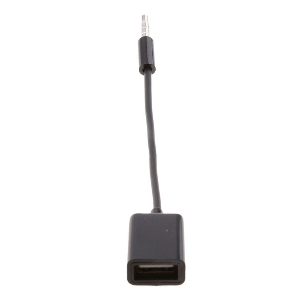 2x High Quality USB Female to 3.5mm Jack Male Audio Converter Cable (Black)