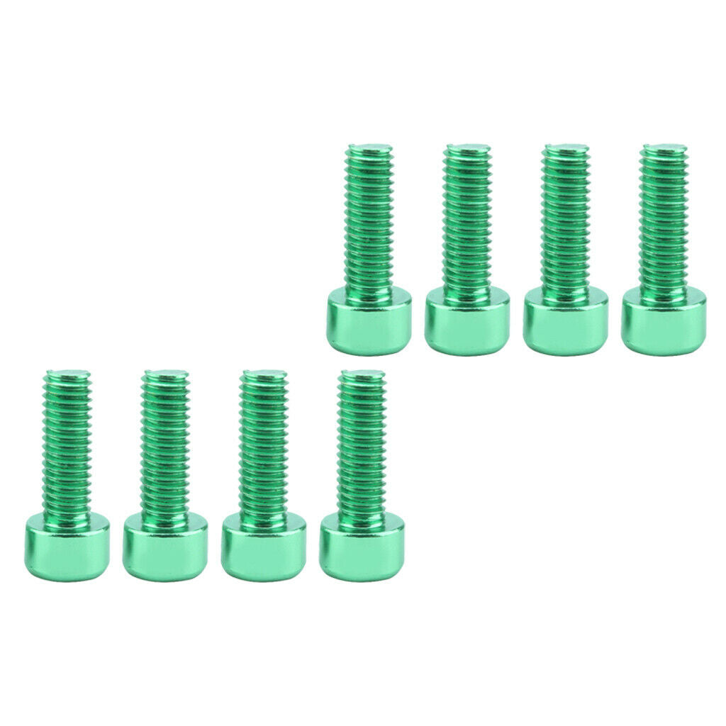 8pcs Green Bike Water Bottle Cage Holder Bolts Screws Hex Socket Screws Accs