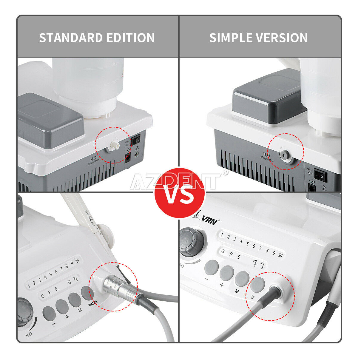 EU Dental LED Wireless Ultrasonic Scaler VRN-A8 Auto-Water Supply 500ml Bottle