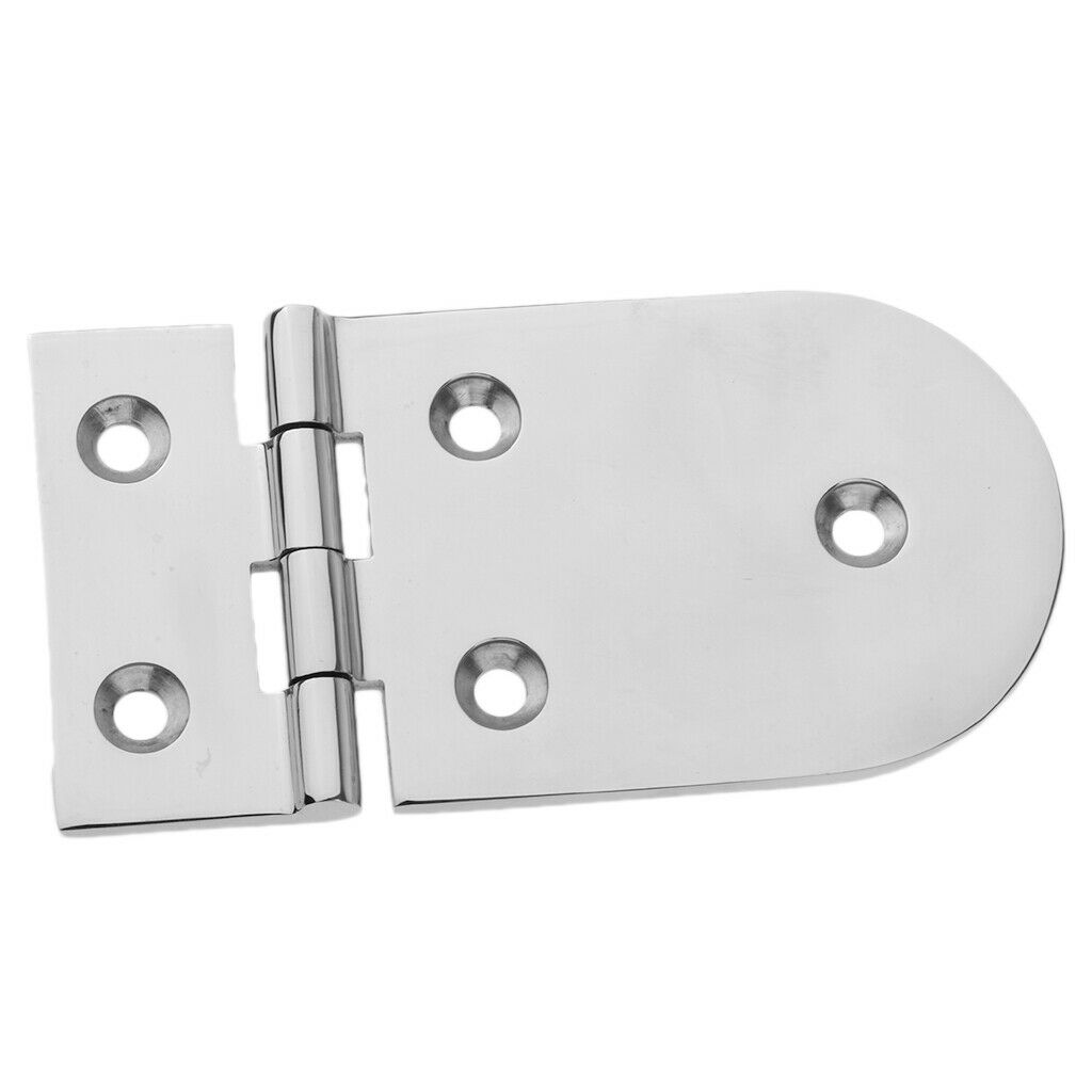 Short Round Side Marine 316 Stainless Steel Boat Door Hatch Hinge 127 x 65mm