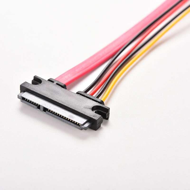30CM Male to Female 7+15 Pin SATA Data HDD Power Combo Extend Extension Cabl Tt