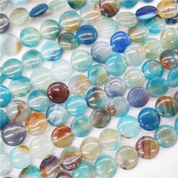 1 Strand 10x4mm Blue Dragon Veins Agate Round Spacer Loose Beads 15.5inch HH9080