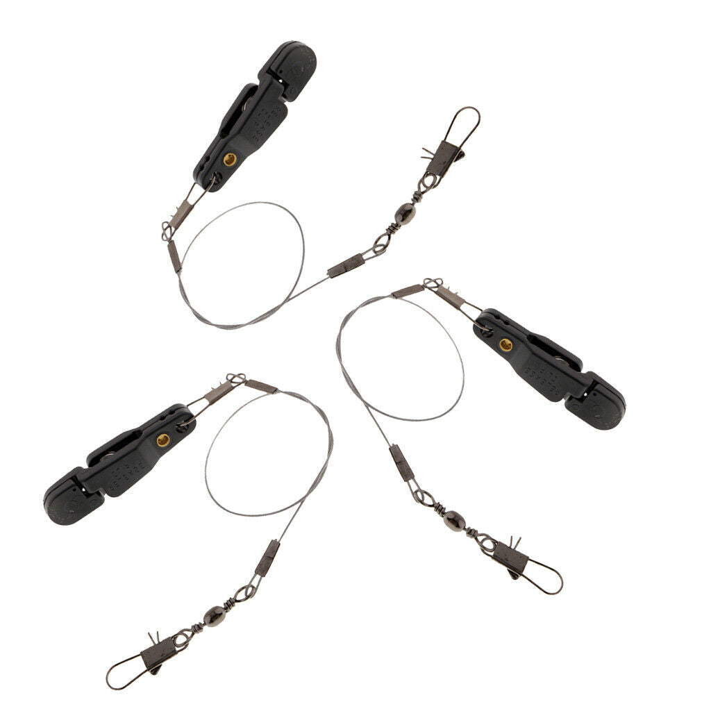 3pcs Snap Release Clip with Line Leader, Adjustable, Padded Clips for Outrigger
