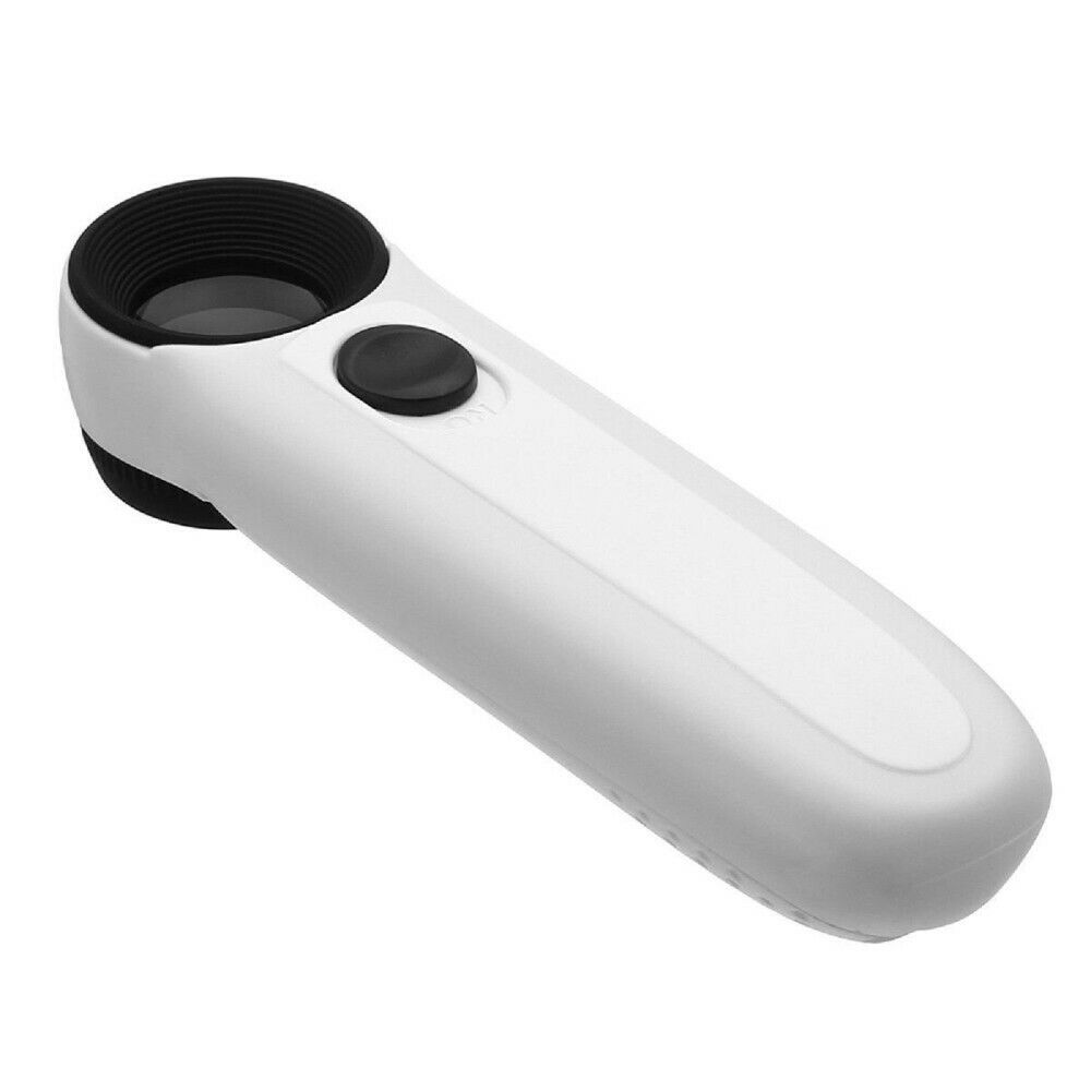 2 LED Lights 40X Handheld Magnifier Reading Magnifying Glass Lens Jewelry Loupe.