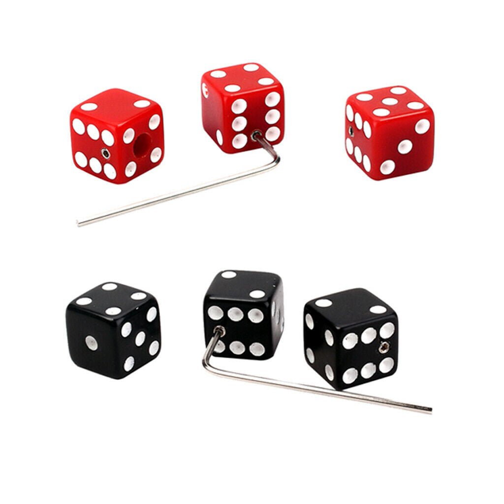 6 Pcs Guitar Control Knobs with Wrench Guitar Dice Replacement,Red Dice x3,Black