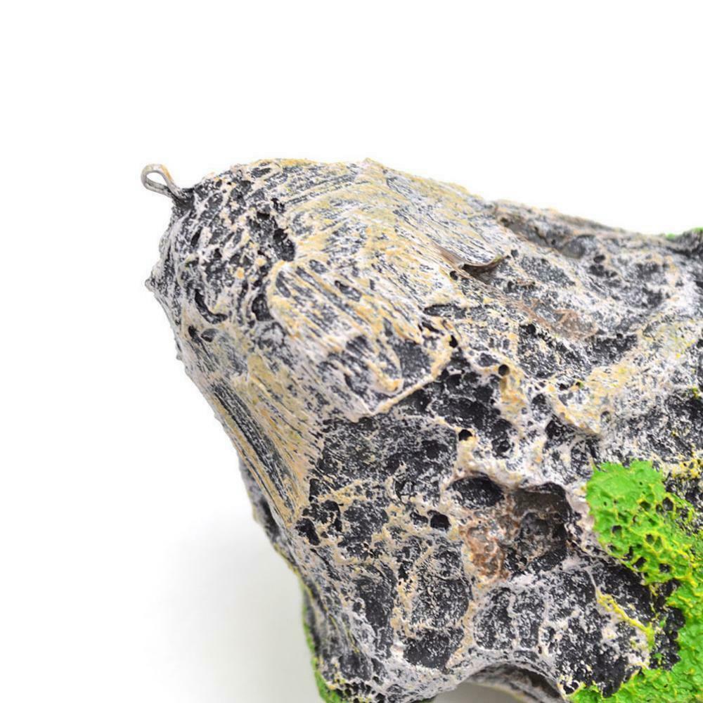 2 x Aquarium Decorated with Suspended Rock with Suction Cup - Floating Moss