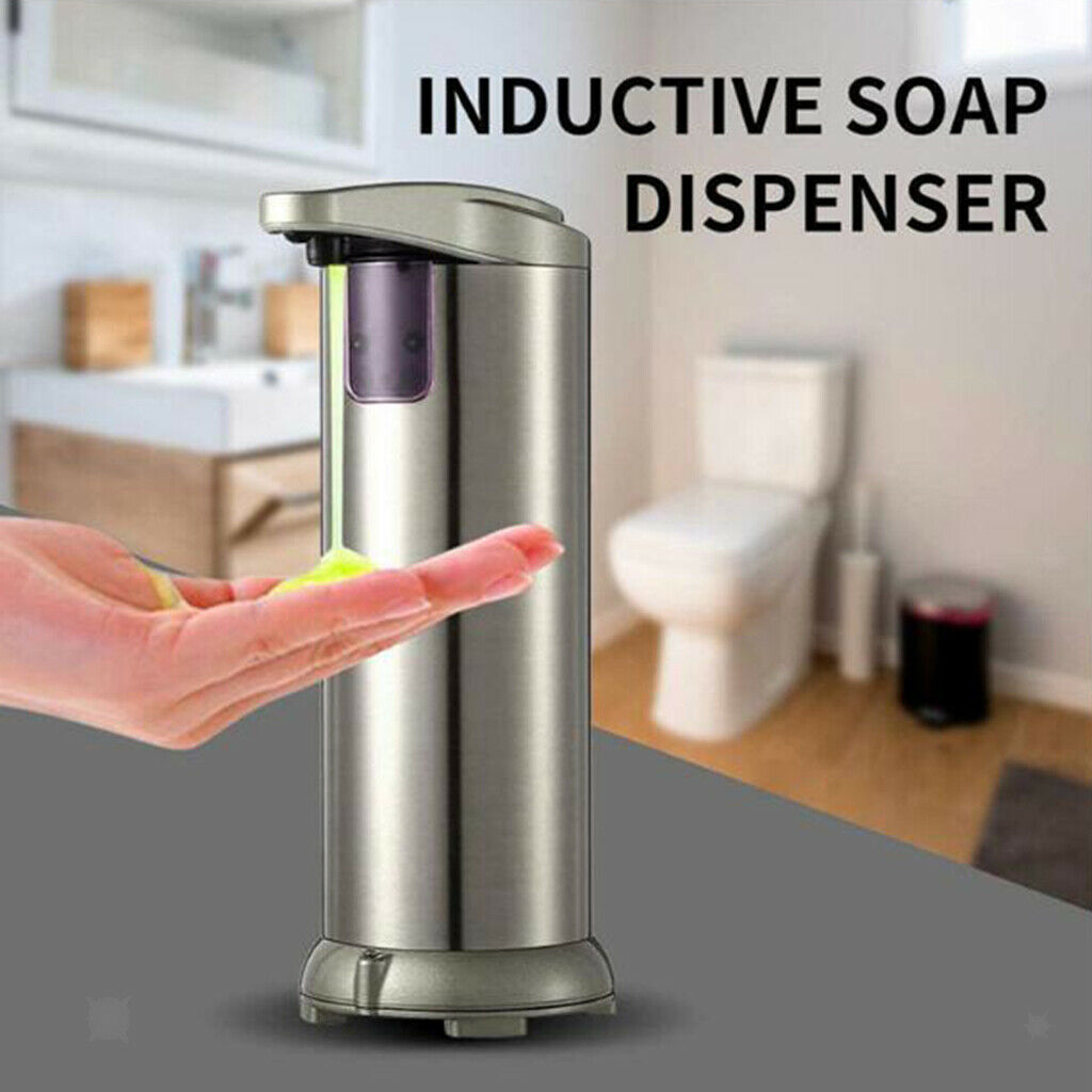 Stainless Steel Automatic Liquid Soap Dispenser, Waterproof Base Touch Free