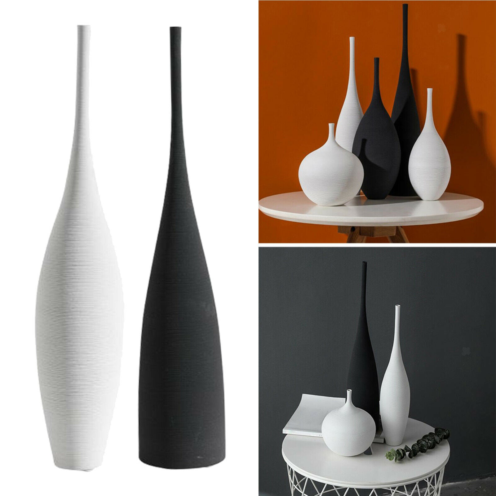 2x Minimalism Flower Vase Shelf Bookcase Bud Vase Tabletop Long Neck Vases