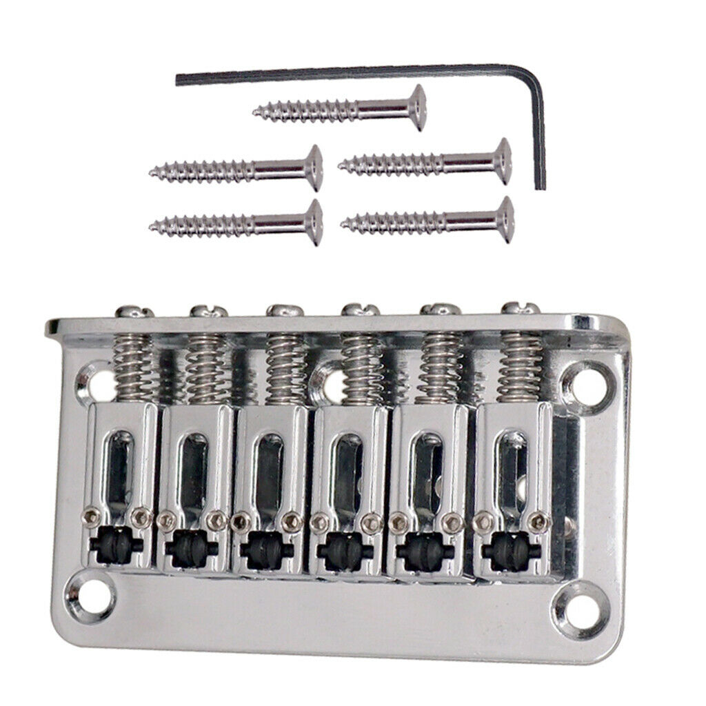 6-String Guitar Bridge Roll Saddle W/ Wrench Screw for Electric Guitar 2Sets