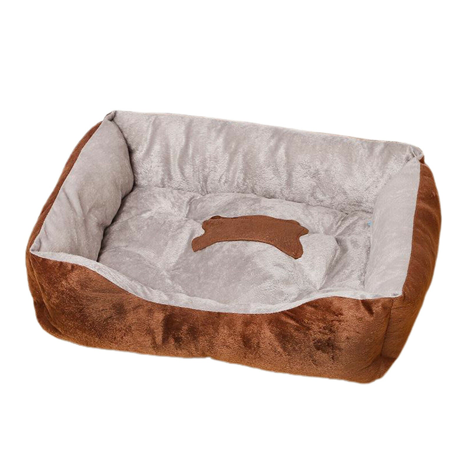 Soft Warm Pet Bed Dog Cat Cozy Cushion Mats Plush Bed Blanket Brown 70x54CM