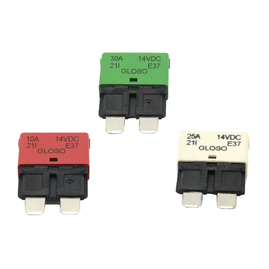 3PCS Universal Car Truck Mini Low Profile Blade Fuses 30A/25A/10A Manual Circuit