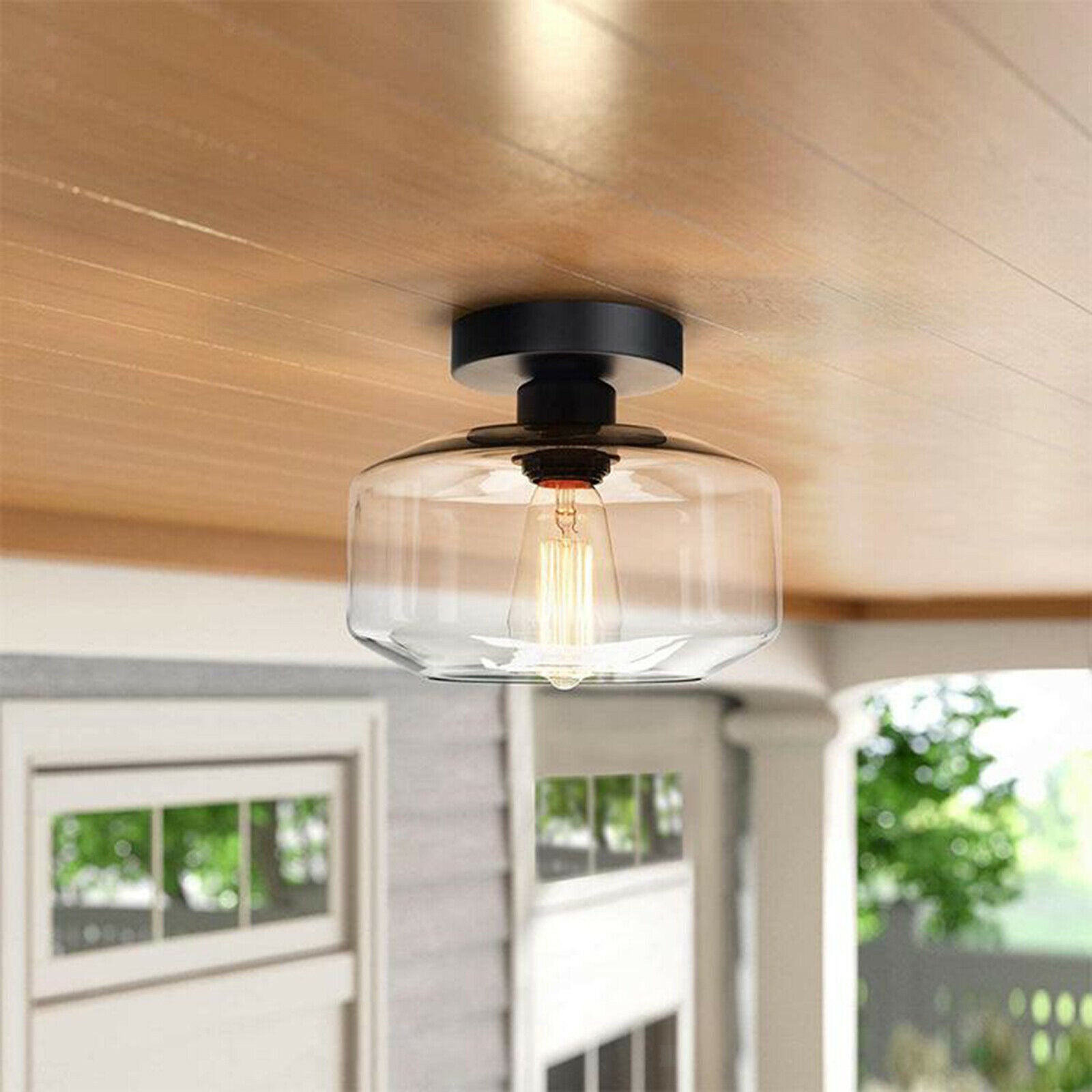 Ceiling Light Glass Lamp Shade Farmhouse Porch Kitchen Bedroom Bar Hanging