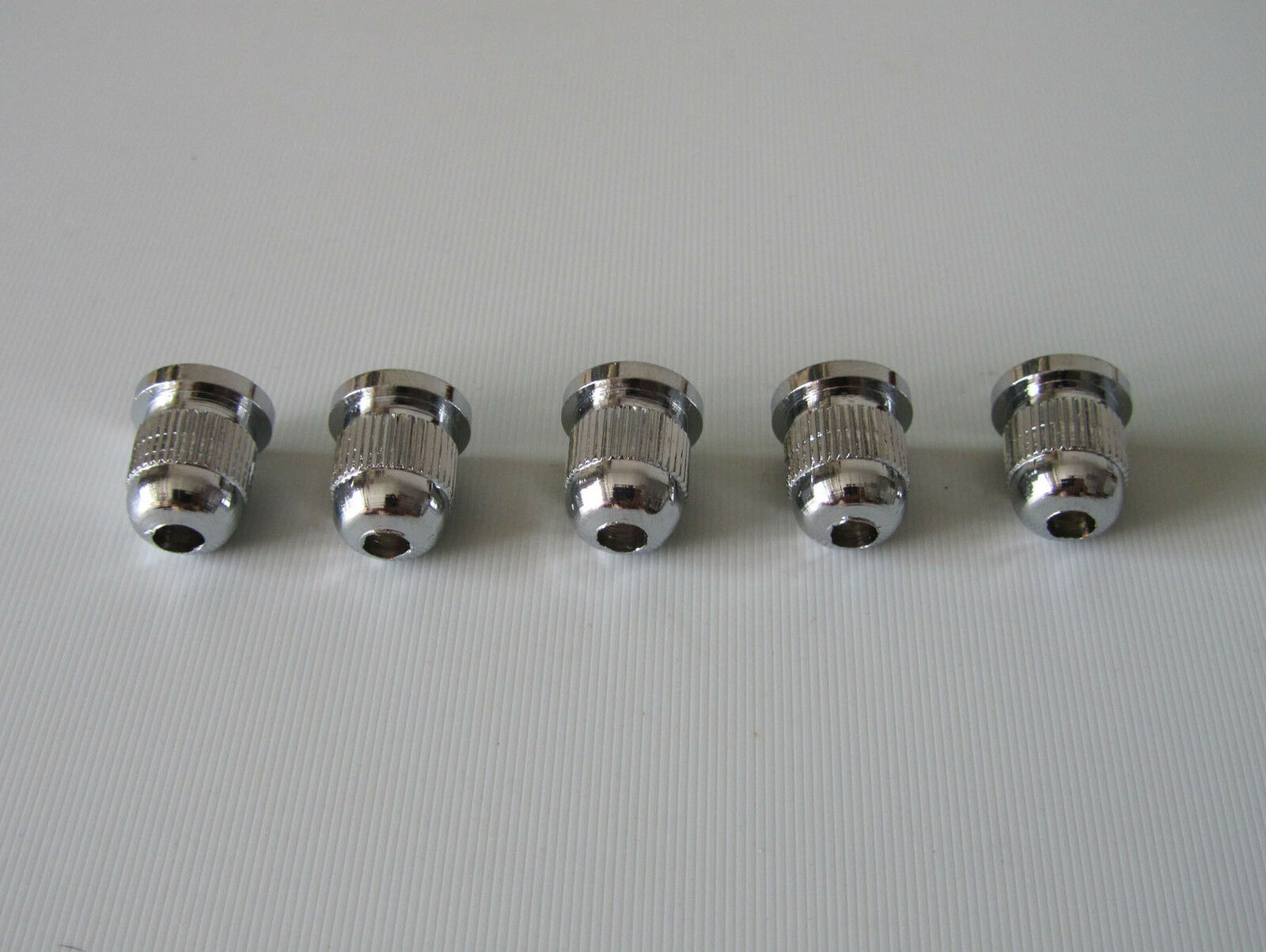 5x Chrome String Through Body 3/8" String Ferrules for 5 String Bass Guitar