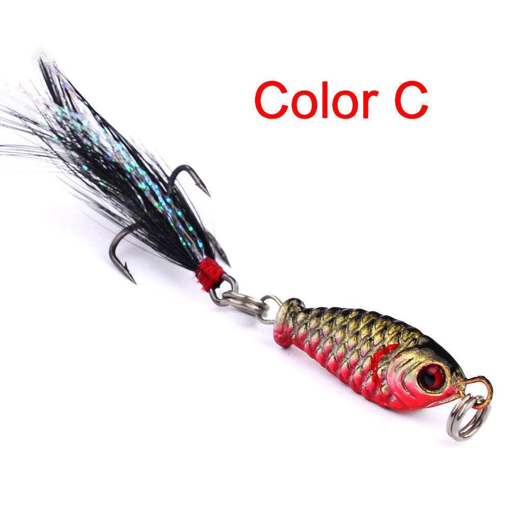 4PC Mini Hard Metal Fishing Lures Small Minnow Lure Bass Crank Bait Tackle Hooks